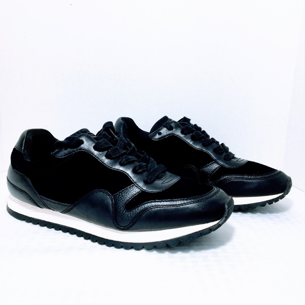 Coach Carter Runners in Black Leather and Suede